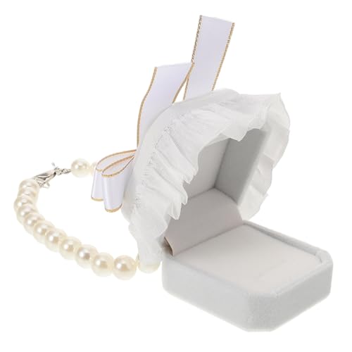 EXHUMKY Box Für Haustier Hochzeitsaccessoires, Organizer Für Haustierschmuck, Behälter, Schmuck Organizer, Ehering Organizer, Hochzeitsschmucketui, Hundehalsband, Ringhalter, Hunde von EXHUMKY