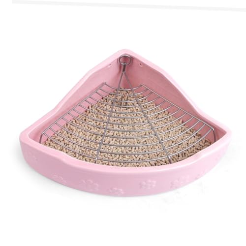 EXHUMKY Bunte Keramik Kleintier Toilette mit Anti Biss und Kippschutz Dreieckiges Waschbecken für Kaninchen und Meerschweinchen Pflegeleicht Langlebig Hygienisch Rosa Praktisches EXHUMKY Bunte Keramik Kleintier Toilette mit Anti Biss und Kippschutz Dreieckiges Waschbecken für Kaninchen und Meerschweinchen Pflegeleicht Langlebig Hygienisch Rosa Praktisches von EXHUMKY