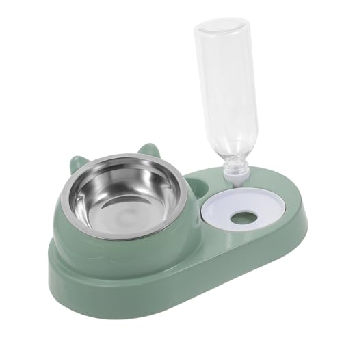 EXHUMKY Essgeschirr für Haustiere Hunde Wassermatte Automatischer Wassernapf Futterspender Hundenapf Schüssel pet Feeder pet Food Container Futternäpfe für Katzen Hundefutter Plastik Green von EXHUMKY