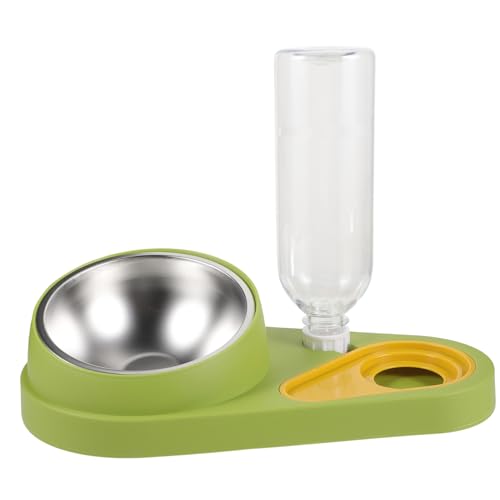 EXHUMKY Futterautomat für Haustiere Hund beheizte Haustiermatte Ständer für Wasserspender pet Feeder pet Supplies Futternäpfe für Haustiere Futterstation für Haustiere Plastik Light Green von EXHUMKY