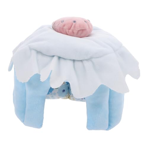 EXHUMKY Hamsterbett Hamster Hamster Bett Hamster Ruheplatz Kleintier Indoor-Hundehütte Rattan katzenbett Wurf Haushalt Hamsterhütte Hamsterversteck Baumwolle Sky-Blue von EXHUMKY