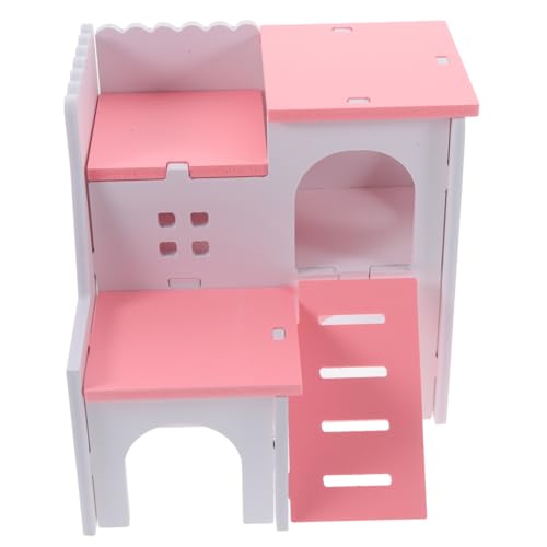 EXHUMKY Hamsterhaus Hamster hamsterspielzeug Hamster zubehör Hamster Spielhaus Hamster Versteckspiel Schlosshamsterkäfig Nest Hamsterversteck Hütte Hamster- PVC Rosa von EXHUMKY