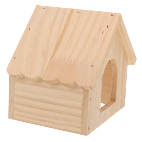 EXHUMKY Hamsterversteck Rattenfalle Schildkrötenhaus für Frettchenkäfige Fallen Heu Hamster hamsterspielzeug Hamsterverstecke aus Holz Hamster Holzhütte hölzern von EXHUMKY