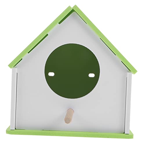 EXHUMKY Haustier Vogelnest Spatz Vogelkabine vogelfutterspender vogelfutterhäuschen vogelkäfige Birdcage vogelhaus Futterhäuschen für Vögel Zubehör für Vögel im Freien PVC Light Green von EXHUMKY