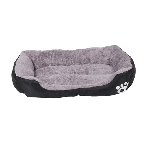 EXHUMKY Haustierhütte Hundebett Rechteckiges Katzenbett Mittel Haustierbetten Für Große Hunde Kleines Katzenbett Federkernmatratze Für Hunde Wowopet-Bett Cama para Perros Black Tuch von EXHUMKY