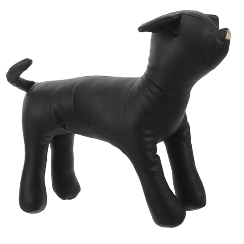 EXHUMKY Haustiermodell tierkostüme Animal Costume Hundekleidung Mannequin Outfit Hunde Schaufensterpuppe Schaufensterpuppen für Haustiere Haustier Schaufensterpuppe PU-Leder Black von EXHUMKY