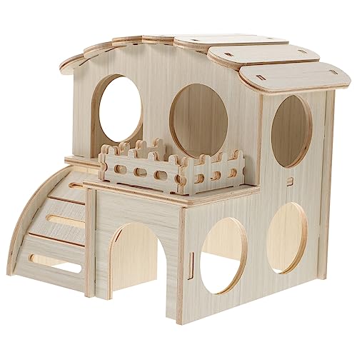 EXHUMKY Holz Hamsterhaus Schlafnest für Kleintiere Bequeme und Langlebige Unterkunft aus Hochwertigem Holz für Hamster und Meerschweinchen Sicherer Rückzugsort und Spielplatz EXHUMKY Holz Hamsterhaus Schlafnest für Kleintiere Bequeme und Langlebige Unterkunft aus Hochwertigem Holz für Hamster und Meerschweinchen Sicherer Rückzugsort und Spielplatz von EXHUMKY