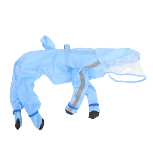 EXHUMKY Hund Regenmantel Hundepflege Regenmäntel Für Hunde Vlies Dackel Regenmantel Hund Poncho Regenmantel Hund Kleiner Klarer Regenmantel Für Haustiere Auto Sky-Blue Polyester-TAFT von EXHUMKY