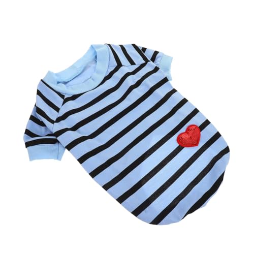 EXHUMKY Hundehemd Hundewerfer Welpen-Shirts Haustierhemden Teetasse Hundekleidung Kapuzenpullover Für Hunde Kühlmatte Für Hunde Kleines Hundeoutfit Sommerkleidung Für Hunde Baumwolle Blue von EXHUMKY