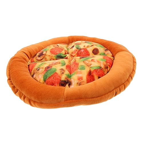 EXHUMKY Innenkätzchen Warmes Bett Katze Schlafmatte Pizza -Form Spielen Gequietschtes Spielzeughundbett Haustier Schlafbett von EXHUMKY