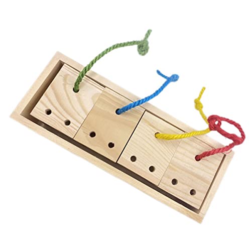 EXHUMKY Kreative Papagei Holz Feeder Vogel Futtersuche Spielzeug Pet Square Kauen Spielzeug von EXHUMKY