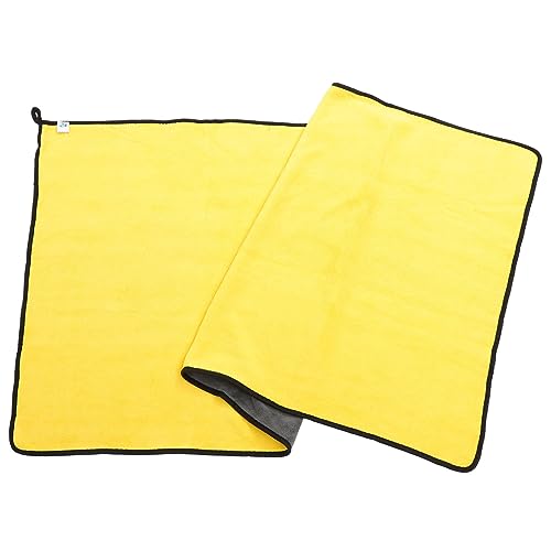 EXHUMKY Kühlbandana Für Hunde Katzentrockentuch Hundebad Schnell Trocknendes Haustierhandtuch Slicker-bürste Für Hunde Hundepuzzle Hundetuch Bademantel Chemische Faser Yellow von EXHUMKY