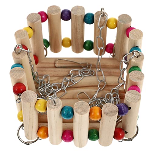 EXHUMKY Papageien Holzspielzeug Haustier Hängebrücke Vögel Hängematte Swing Toy Hängendes Spielzeug von EXHUMKY