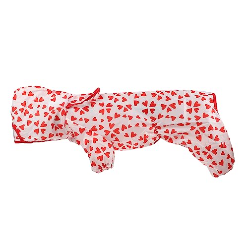 EXHUMKY Regenmantel Für Haustiere Dackel Hund Windeln Wasserdicht Poncho Wimperntusche Outdoor-welpenversorgung Outdoor-welpen-Regenmantel Heimtierversorgung Polyester Rot von EXHUMKY