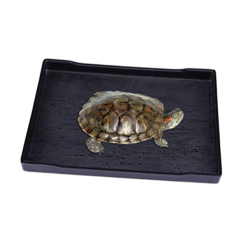 EXHUMKY Reptil Futter und Wasserschale für Schildkröten Große Unzerbrechliche Schale Schwarz Fressen Trinken und Baden Leicht zu Reinigen Naturnahe Holzoptik EXHUMKY Reptil Futter und Wasserschale für Schildkröten Große Unzerbrechliche Schale Schwarz Fressen Trinken und Baden Leicht zu Reinigen Naturnahe Holzoptik von EXHUMKY