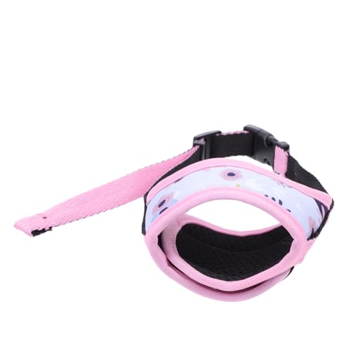 EXHUMKY Schnauze Für Haustiere Pfote Masken Anti-Bell-gerät Mundgeschirr Für Hunde Gebell Beißen Ohrenreiniger Für Hunde Maulkorb Für Sicherheitshunde Tücher Abs Polyester Rosa von EXHUMKY