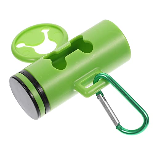 EXHUMKY Spender für Haustiere Kleiner Hundekotbeutel Hundekotbeutelspender mit Clip Dog Poop Bag Holder Hundekotbeutelhalter praktischer Taschenbehälter Outdoor Hundetaschenhalter pp Green von EXHUMKY