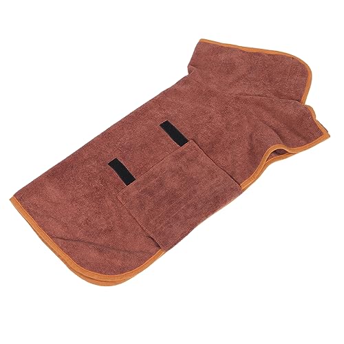 EXHUMKY Trockenmantel für Hunde Hundemantel-Bademantel-Handtuch PIPI-Pads für Hunde Haustierbad Wurf hundepflege hundehandtuch Hundezubehör bequemer Bademantel für Welpen Polyester Coffee von EXHUMKY