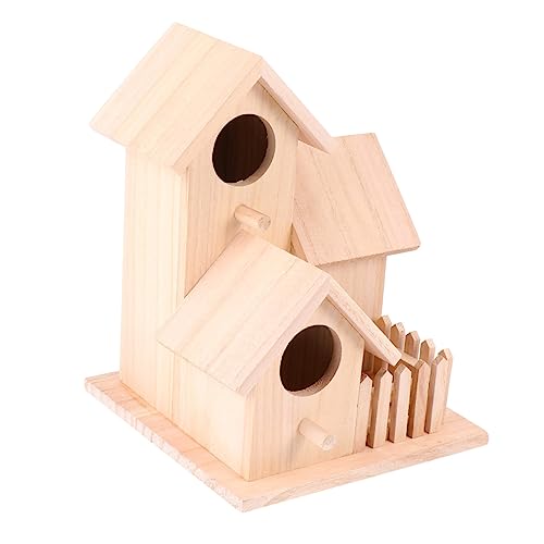 EXHUMKY Vogelnest vogelhaus Bird House Vogelhäuschen Häuser Vogelkäfig Vögel nisten Farn Meise Vogelnest aus Holz Vögel Zubehör großes Vogelnest Vogelhütte Bett Bambus von EXHUMKY