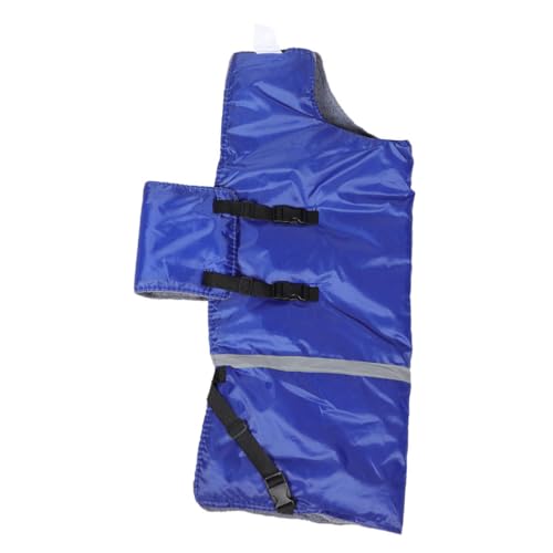 EXHUMKY Waden-Thermoweste Ziegendecken für den Winter Winddichte Wadendecke Winter-Kälberdecke Winterjacke aus Kalbsleder Wadenwärmedecke Wintermantel aus Kalbsleder Seidenzahnseide Blue von EXHUMKY