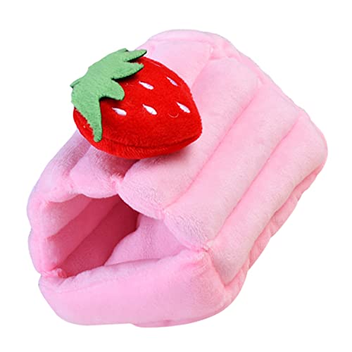 EXHUMKY Warme Haustierhamster Bett Cartoon Strawberry Design Nest Haustier Verdicken Nest von EXHUMKY