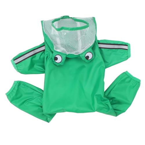 EXHUMKY Wasserdichter Hunderegenmantel wasserdichte hundejacke wasserdichter hundemantel undurchlässig Mantel für Hunde Welpe Kleiner Hund Regenmantel Regenmäntel für Hunde Polyester Green von EXHUMKY