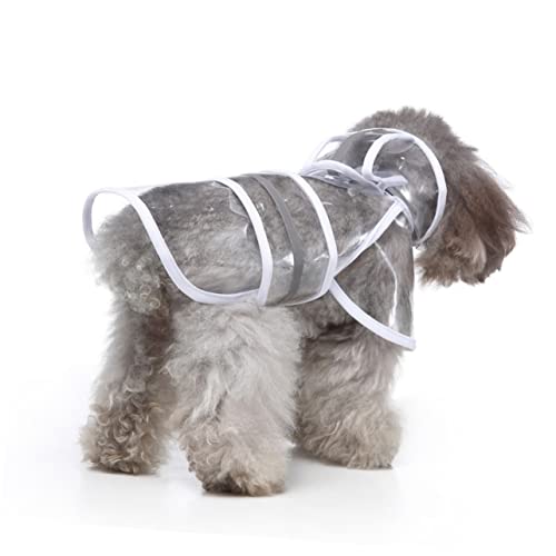 Haustier Reflektierender Regenmantel Dackel Hunde Regenmantel Mittel Hundemäntel Coole Hundejacke Stiefeletten Für Hunde Hundemantel Mit Geschirr Hündchen Regenmantel Haube Weiß EXHUMKY von EXHUMKY