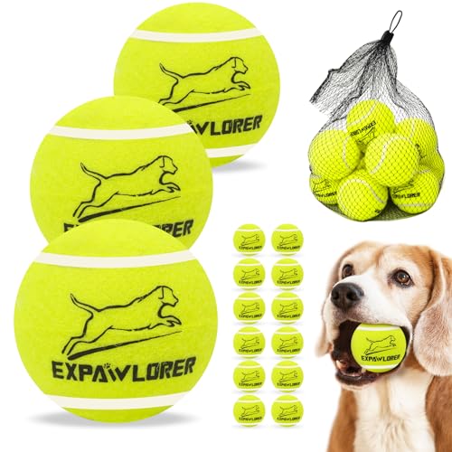 EXPAWLORER 12 interaktive quietschende Tennisbälle für Hunde von EXPAWLORER