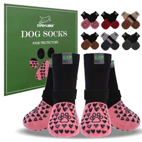 EXPAWLORER Anti-Rutsch Hundesocken, um zu verhindern, DASS Pfoten lecken - Hundeschuhe für heiße Pflaster, Hundestiefel & Pfotenschutz, Hundestiefel Hartholzböden, kleine mittlere große ältere Hunde EXPAWLORER Anti-Rutsch Hundesocken, um zu verhindern, DASS Pfoten lecken - Hundeschuhe für heiße Pflaster, Hundestiefel & Pfotenschutz, Hundestiefel Hartholzböden, kleine mittlere große ältere Hunde von EXPAWLORER