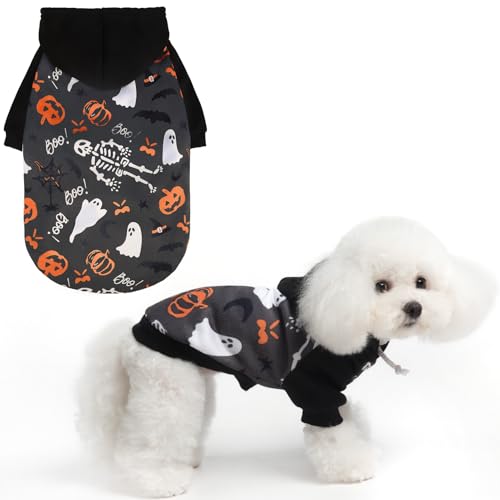 EXPAWLORER Halloween-Hunde-Kapuzenpullover, weicher Hundepullover, Winter-Herbst-Fleece-Sweatshirt mit Muster, Haustierkleidung für Welpen, Katzen, kleine, mittelgroße und große Hunde EXPAWLORER Halloween-Hunde-Kapuzenpullover, weicher Hundepullover, Winter-Herbst-Fleece-Sweatshirt mit Muster, Haustierkleidung für Welpen, Katzen, kleine, mittelgroße und große Hunde von EXPAWLORER