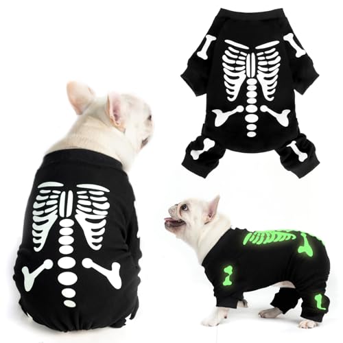 EXPAWLORER Halloween-Hunde-Pyjama, leuchtet im Dunkeln, Skelett-Kostüm, warm, weich und dehnbar, Winterkleidung, Pullover, Jumpsuits mit Ärmeln, für kleine, mittelgroße und große Jungen, Mädchen EXPAWLORER Halloween-Hunde-Pyjama, leuchtet im Dunkeln, Skelett-Kostüm, warm, weich und dehnbar, Winterkleidung, Pullover, Jumpsuits mit Ärmeln, für kleine, mittelgroße und große Jungen, Mädchen von EXPAWLORER