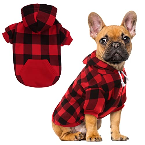 EXPAWLORER Hund Hoodie Britischer Stil Weich Warm Mit Leine Loch Hoodie Kaltes Wetter Hund Pullover Anzüge Winter Mantel für Hunde von EXPAWLORER