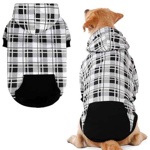 EXPAWLORER Hunde-Kapuzenpullover mit Karomuster, britischer Stil, warmer Hundepullover mit Loch für die Leine, Pitbull-Kleidung, Wintermantel für alle Rassen, Welpen, Mädchen, Jungen, Katzen EXPAWLORER Hunde-Kapuzenpullover mit Karomuster, britischer Stil, warmer Hundepullover mit Loch für die Leine, Pitbull-Kleidung, Wintermantel für alle Rassen, Welpen, Mädchen, Jungen, Katzen von EXPAWLORER