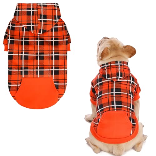 EXPAWLORER Hunde-Kapuzenpullover mit Karomuster, britischer Stil, warmer Hundepullover mit Loch für die Leine, Pitbull-Kleidung, Wintermantel für alle Rassen, Welpen, Mädchen, Jungen, Katzen EXPAWLORER Hunde-Kapuzenpullover mit Karomuster, britischer Stil, warmer Hundepullover mit Loch für die Leine, Pitbull-Kleidung, Wintermantel für alle Rassen, Welpen, Mädchen, Jungen, Katzen von EXPAWLORER