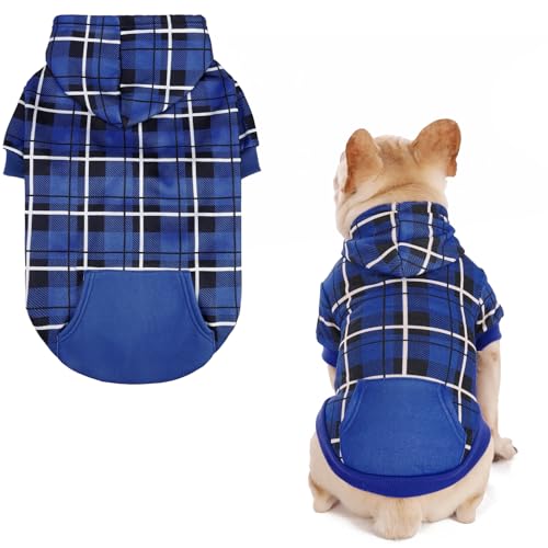 EXPAWLORER Hunde-Kapuzenpullover mit Karomuster, britischer Stil, warmer Hundepullover mit Loch für die Leine, Pitbull-Kleidung, Wintermantel für alle Rassen, Welpen, Mädchen, Jungen, Katzen EXPAWLORER Hunde-Kapuzenpullover mit Karomuster, britischer Stil, warmer Hundepullover mit Loch für die Leine, Pitbull-Kleidung, Wintermantel für alle Rassen, Welpen, Mädchen, Jungen, Katzen von EXPAWLORER