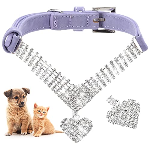 EXPAWLORER Hundehalsband Strass Halskette - Niedlich Funkelndes Haustier Halsband für Mädchen Hunde und Katzen, Weiche Kristall Katze Halsband Halsschmuck Einstellbar für Kleine Mittlere Große von EXPAWLORER