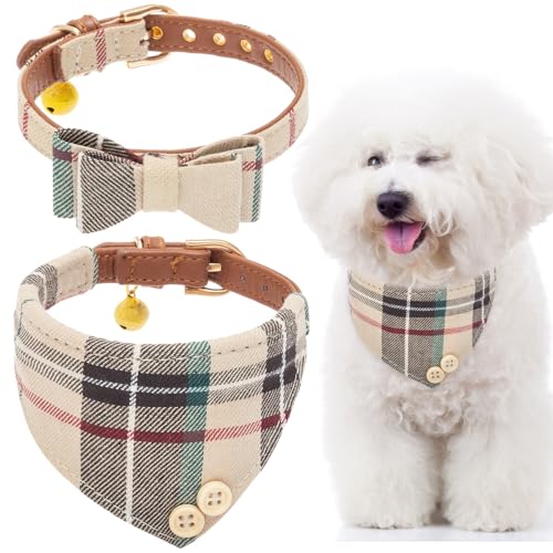 EXPAWLORER Hundehalsband und Bandana-Set – klassische karierte Fliege und Bandana-Halsband mit PU-Leder, verstellbare Halsbänder für kleine, mittelgroße und große Hunde und Katzen, Urlaubs-ideales EXPAWLORER Hundehalsband und Bandana-Set – klassische karierte Fliege und Bandana-Halsband mit PU-Leder, verstellbare Halsbänder für kleine, mittelgroße und große Hunde und Katzen, Urlaubs-ideales von EXPAWLORER