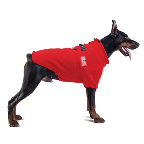 EXPAWLORER Hundemantel, Polar-Fleece, warme Winter-Hundekleidung mit doppeltem D-Ring, Reißverschluss, Hundemäntel für kaltes Wetter, winddicht, verstellbar, für kleine, mittelgroße und große Hunde, von EXPAWLORER