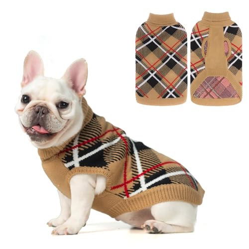 EXPAWLORER Hundepullover für kleine, mittelgroße und große Hunde, Strickpullover mit Rollkragen, kaltes Wetter, klassisches Karomuster, Haustierkleidung, Sweatshirt, Outfits für Herbst/Winter, Mädchen EXPAWLORER Hundepullover für kleine, mittelgroße und große Hunde, Strickpullover mit Rollkragen, kaltes Wetter, klassisches Karomuster, Haustierkleidung, Sweatshirt, Outfits für Herbst/Winter, Mädchen von EXPAWLORER