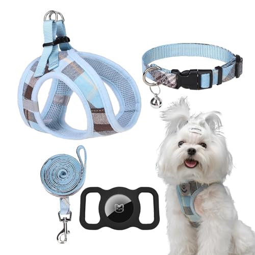 EXPAWLORER Classic Plaid Step in Hundegeschirr – Halsband und Leine für kleine Hunde – weiches Netzgewebe, gepolstert, verstellbar, für kleine Hunde, kein Ziehen, reflektierend, ausbruchsicher, für von EXPAWLORER