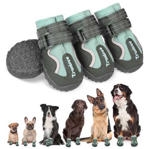 EXPAWLORER Rutschfeste Hundeschuhe – wasserdichte Hundeschuhe und Pfotenschutz mit reflektierenden Riemen für den Außenbereich, kalt/heißen Gehweg, Hartholzböden, Winterstiefel für kleine, mittelgroße von EXPAWLORER