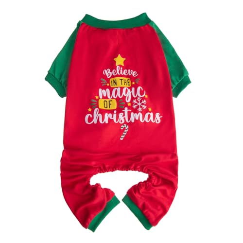 EXPAWLORER Weihnachtspyjama für mittelgroße und große Hunde, Weihnachts-Outfit, warme und weiche dehnbare Hunde-Winterkleidung, Pullover, Haustier-Overall, Urlaubskostüm, Pyjama für Hunde, Jungen und von EXPAWLORER