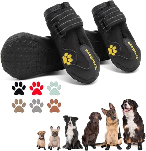 EXPAWLORER rutschfeste Hundeschuhe – wasserdichte und schmutzabweisende Hundestiefel mit reflektierenden Riemen für Outdoor-Aktivitäten, Pfotenschutz für verletzte Pfoten oder heißes Wetter oder von EXPAWLORER