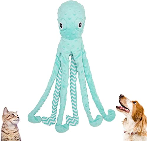 Expawlorer Octopus Dog Toy - Best Squeaky Dog Plush Toys Pet Puppy Soft Treat Chew Toy Interactive for Small to Medium BRE... von EXPAWLORER