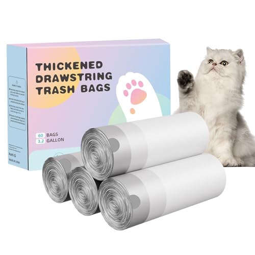 EXPEDMAN Selbstreinigende Katzentoilette, Kordelzug, Katzentoiletteneinlagen, Haustierkotbeutel, 4 Rollen, 50,8 x 45,7 cm, 60 Stück für automatische Reinigung von Katzentoiletten, CLB01 von EXPEDMAN