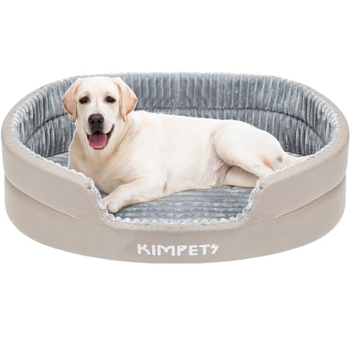 EXTFANS Hundebett Grosse Hunde, Waschbar Hundekissen, Flauschig Hundekissen Hundematte für große,75 * 50cm, grau von EXTFANS