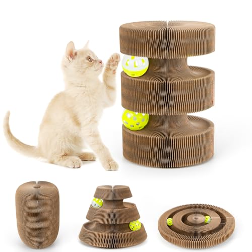 EXTFANS Katzen Kratzbrett, Katzen Kratzpappe mit Premium, Katzen Kratzmatte mit Spielzeugball Spielzeug für körperliche Betätigung bei Hauskatzen von EXTFANS