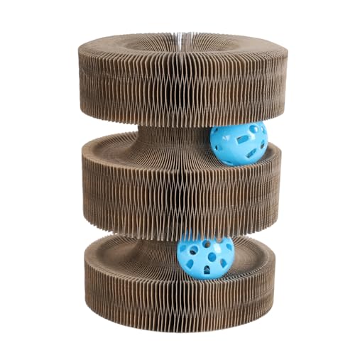 EXTFANS Katzen Kratzbrett, Katzen Kratzpappe mit Premium, Katzen Kratzmatte mit Spielzeugball Spielzeug für körperliche Betätigung bei Hauskatzen von EXTFANS