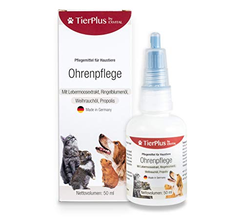 EXVital Ohrenpflege von TierPlus, für Hunde, Katzen & Kleintiere - 50 ml – Löst Ohrenschmalz & Schmutz, 100% natürliche Ohrentropfen für eine Stabilisierung der natürlichen Bakterien, Made in Germany von EXVital