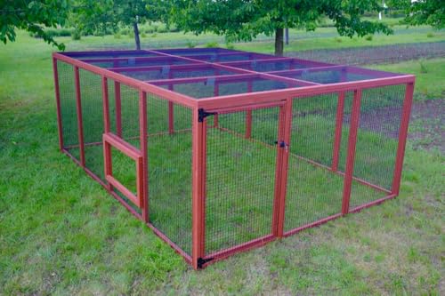 Hühnerkäfig/Hühnerauslauf XL 12,24 m², Empfohlen für EZ Chicken Home Hühnerstall, Metal/Holz (Beige) von EZ Chicken Home